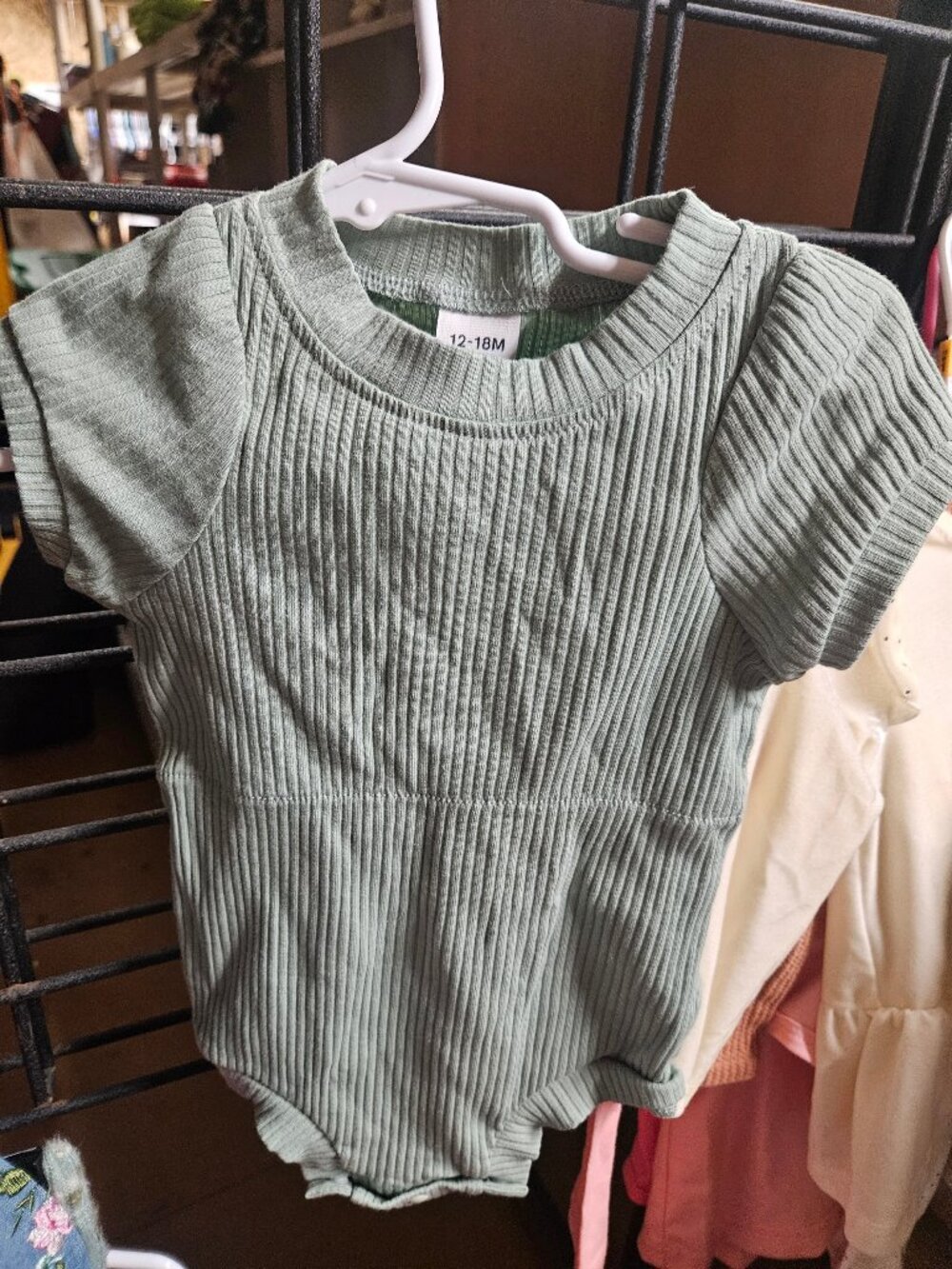 Ribbed Baby Onesie 12-18M Short Sleeve